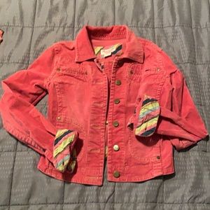 Abercrombie size large corduroy pink coat used